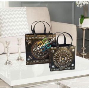 Royal handicraft designer decorative metal dustbin showpiece