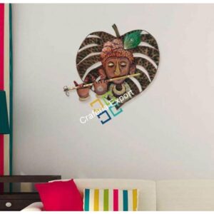 Trendy Handicraft Krishna Wall Hanging on leaf for wall decor/interior decor