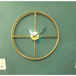 Antique 3D Round shaped Metal Wall Clock Decorative