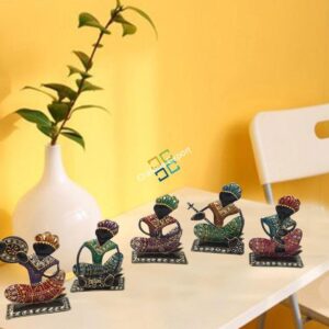 Tribal musical men showpiece/ table top for home decor (set of 5)