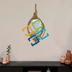 Mirror Asokam Leaf Shape Wall Hanging Tea Light Candle Holder