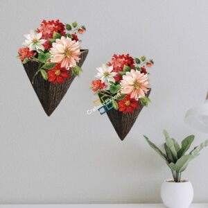 Brownish Flower Pot Wall Hanging/Home Decor/Gift Item(Set of 2)