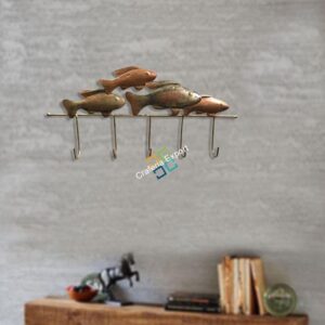 Brown fishes Key Holder Stand For Wall Decor/Gift Item
