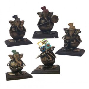 Brass Musical Instruments stylish Brass Ganesh (set of five) Indian handicrafts / showpiece