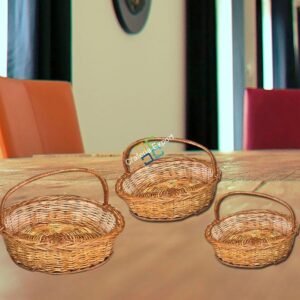 Round Cane Storage Basket/Fruit Basket For Home, Hotel and Restaurant Decor/Gift Item